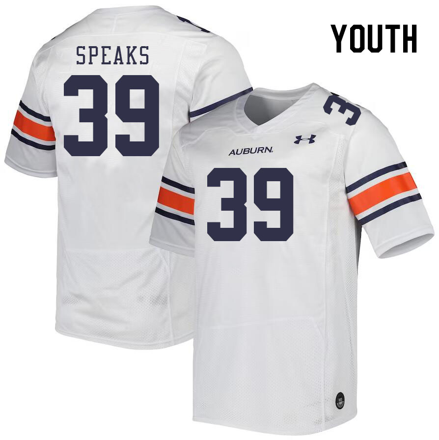 Youth #39 Griffin Speaks Auburn Tigers College Football Jerseys Stitched Sale-White